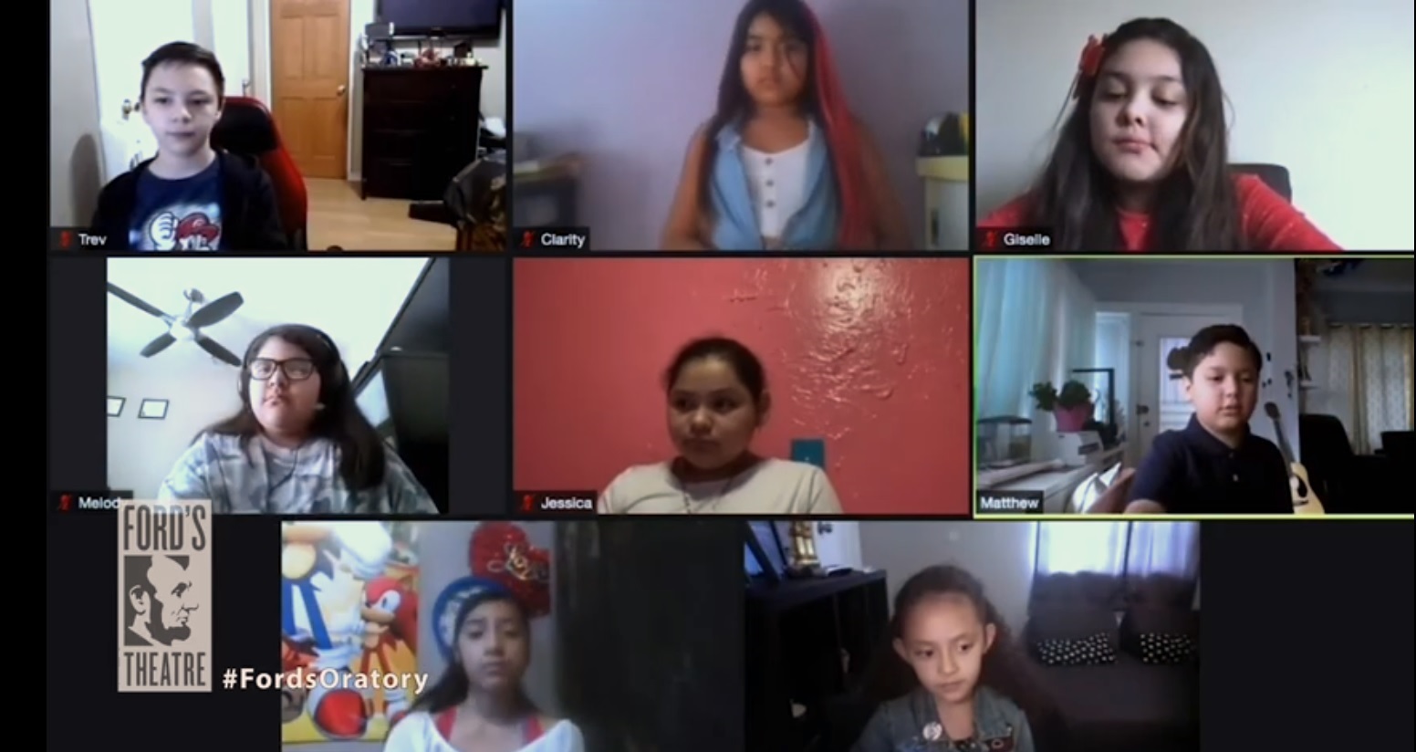 Nine students on Zoom.